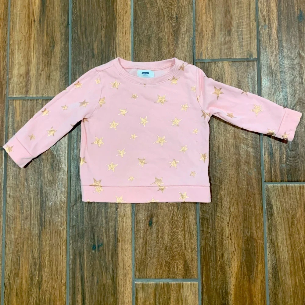 Old Navy Girls Kids Size 3T Superstar Pink Sweatshirt Holidays Valentine's Day